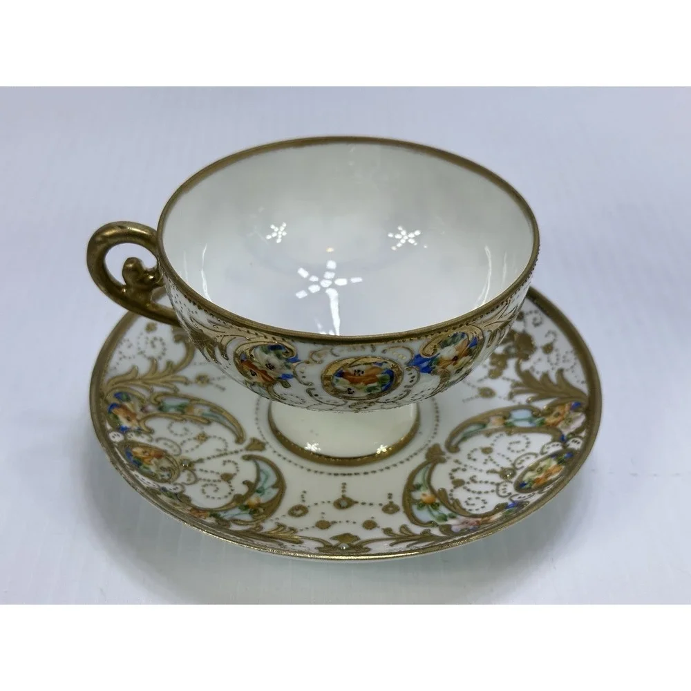 Vintage Yoshino China Made in Japan Teacup and Saucer Hand Painted